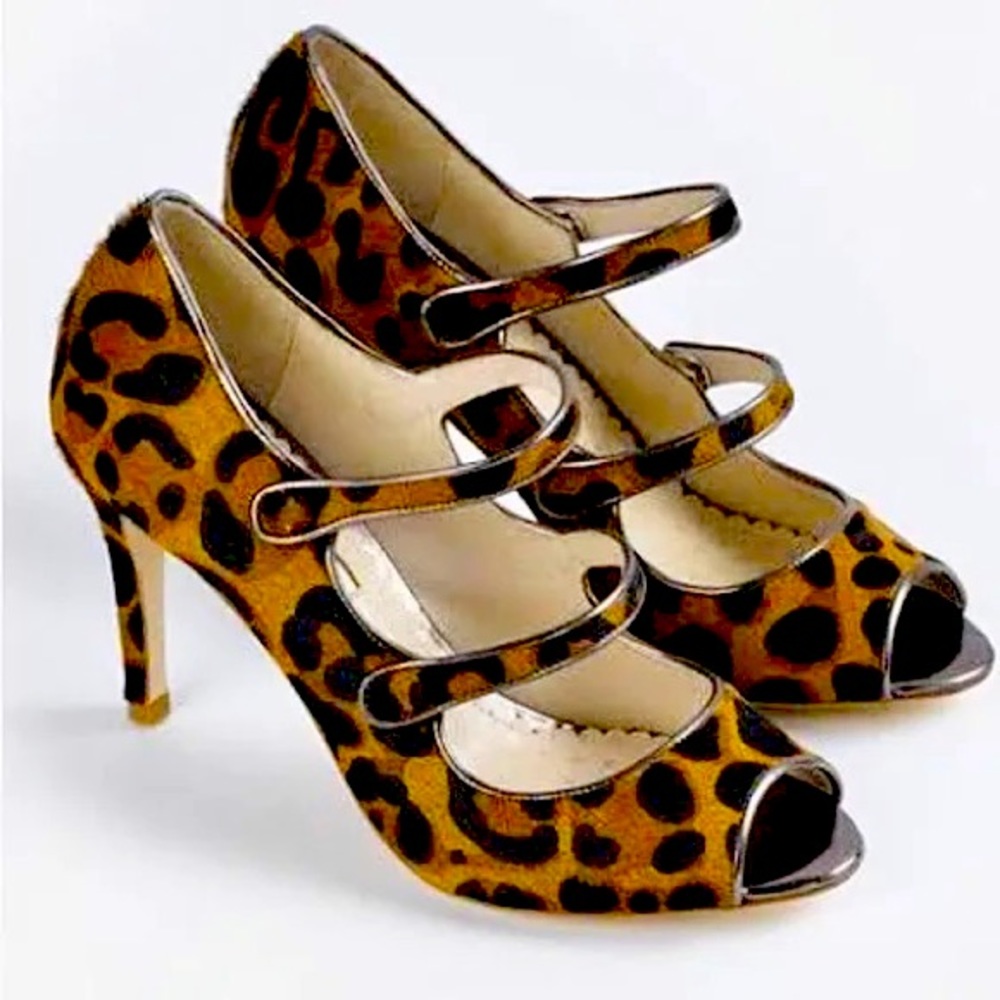 Boden Leopard Print Pony Hair Cordelia Heels